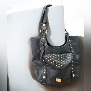Betsyville Y2K faux leather vegan hobo Betsy Johnson studded bag